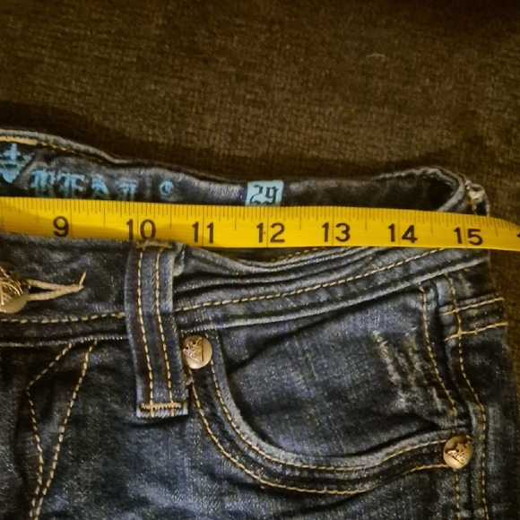 Lands' End Dark Blue Boot Cut Jeans with Studded Detail - Picture 7 of 11